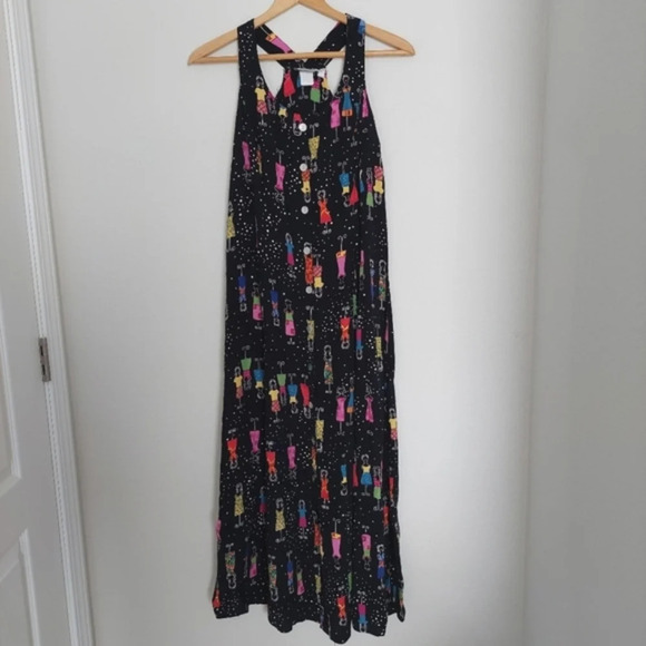 Carol Anderson Vintage‎ Sleeveless Black Mannequin Novelty Print Size 12P - Picture 2 of 9
